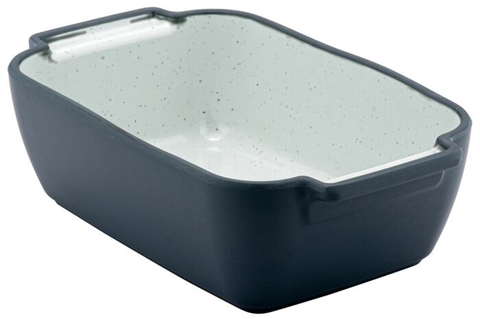 Marl Melamine Crock Steel Blue