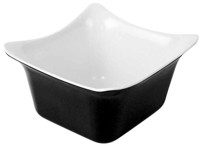 Melamine Fleur Crock w/SF Black/White