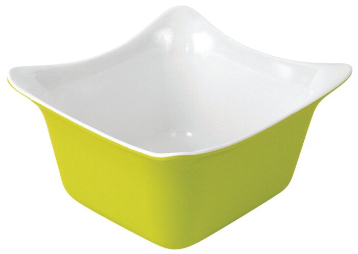 Melamine Fleur Crock w/SF Lime Green/White