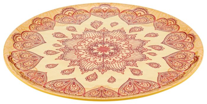 Mehndi Melamine Platter (350x350x15mm) Orange