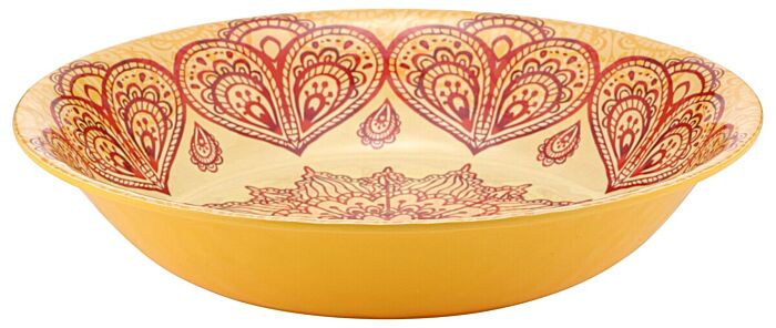 Mehndi melamine schaal 3.5L (350x350x70mm) Oranje
