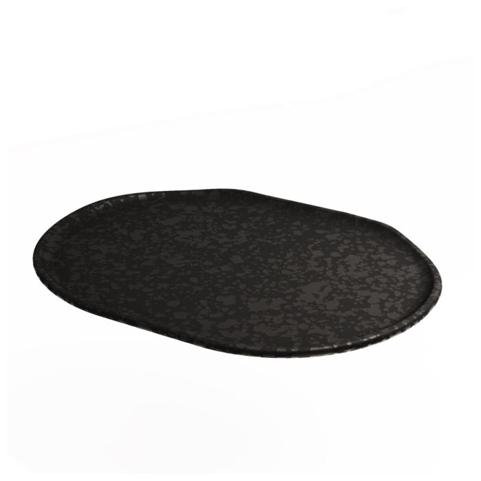 Mineral Melamine Crackle Platter (229x305x30mm) Noir