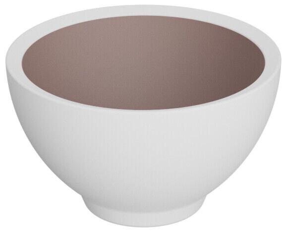 Trafalgar Melamine Pot 325ml (120x120x72mm) White and Taupe