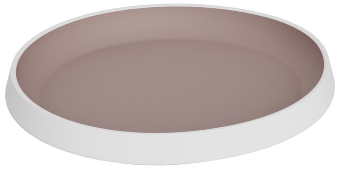 Trafalgar Melamine Grote Ondiepe Schaal (318x296x44mm) Wit en Taupe