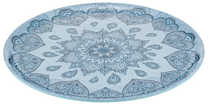 Mehndi Melamine Platter (350x350x15mm) Blue