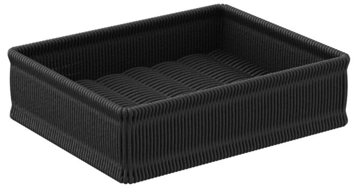 Poly Wicker H Basket Black