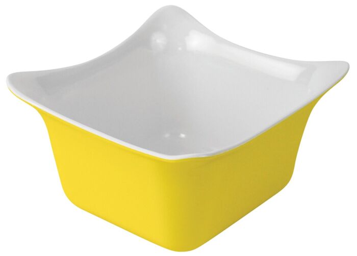 GN 1-6 Melamine Fleur Crock w/SF 1L (176x162x100mm) Geel/Wit