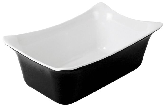 GN 1-4 Melamine Fleur Crock w/SF 2L (265x162x100mm) Zwart/Wit