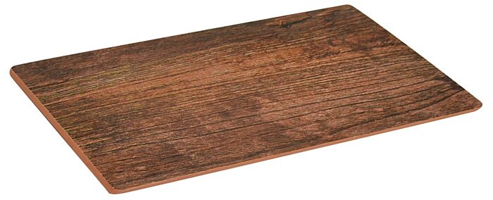 GN 1-4 melamine plateau rustiek hout w/sf (265x162x10mm) Bruin