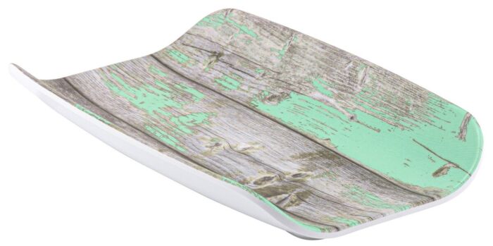 Rustic Tura Melamine Curved Tray Teal