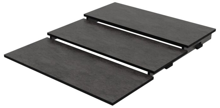 Three Tier HPL Riser (650x795mm) Steel Effect
