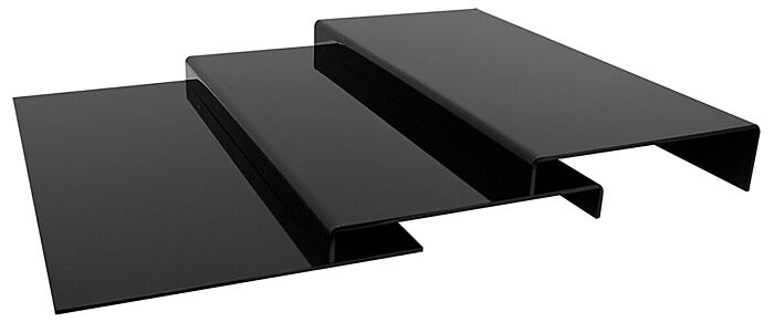 Acryl antislip verstelbare 3-delige trap Max (900x500x90mm) Zwart