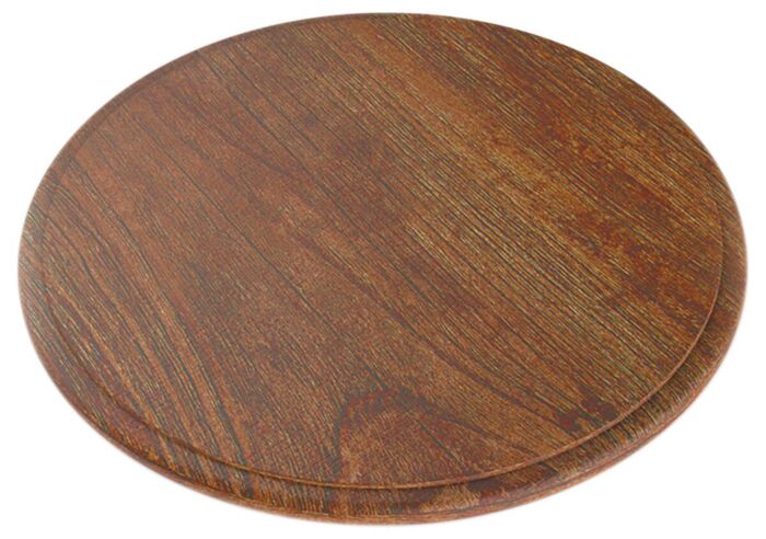 Rustic Wood Effect Round Platter with SF (285mm) Brown