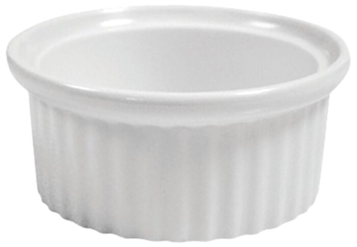 Melamine geribbelde ramekins (12 Pack) 4oz (85mm) Wit
