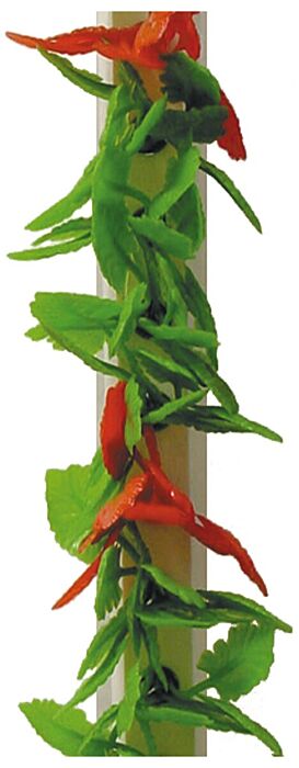 Red/Green Leaf Garnish Base (250mm) White