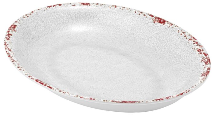 Casablanca Melamine Oval Low Dish 800ml (210x280x35mm) White
