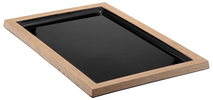 Melamine plateau (420x280x21mm) Hout/Zwart