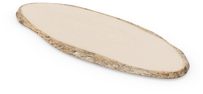 Oval Wood Bark Platter (530x216x10mm) Cream