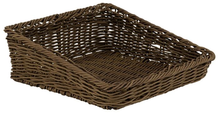 Poly Wicker Basket FrontH/ (337x331x55) Willow