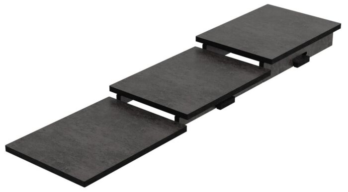 Three Tier HPL Riser Tempered Steel Effect