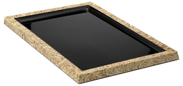 Melamine Tray (420x280x21mm) Hay/Black
