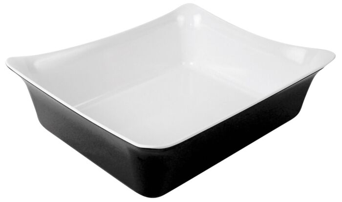 GN 1-2 Fleur melamine Crock w/SF 4L (325x265x100mm) Zwart/Wit