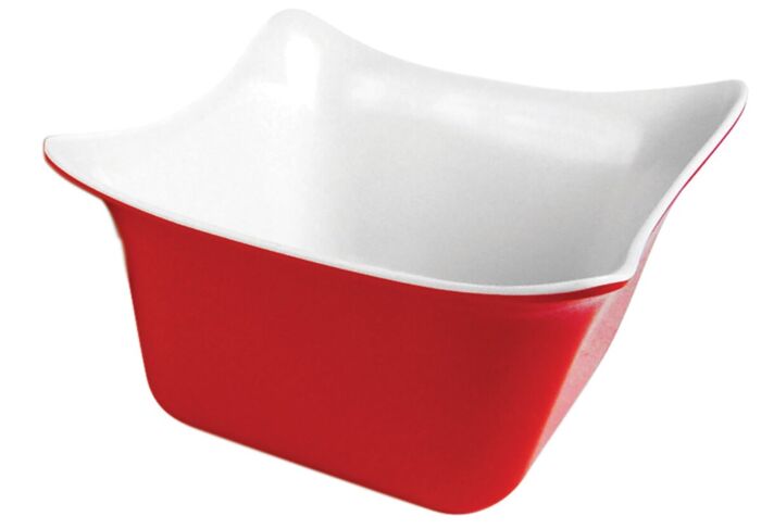 Melamine Fleur Crock w/SF Red/White