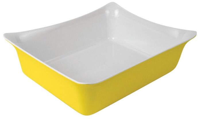 GN 1-2 Fleur melamine Crock w/SF 4L (325x265x100mm) Geel/Wit