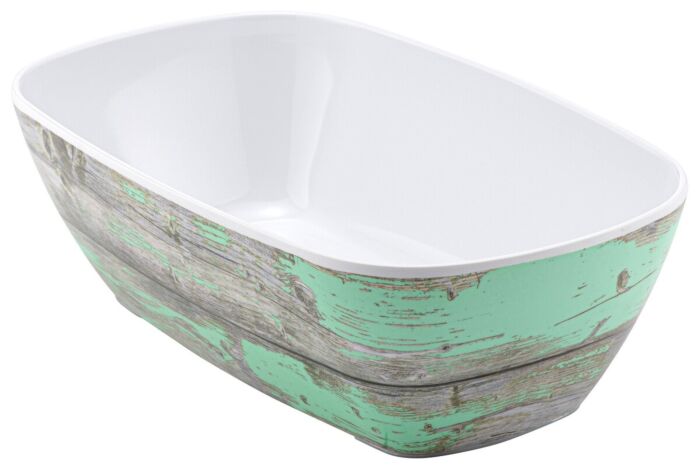 GN 1-4 Tura Melamine Crock 1.5L (265x162x80mm) Rustiek petrol