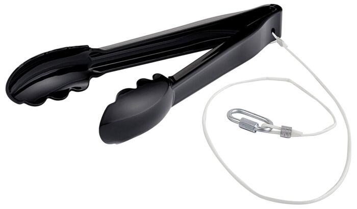 PC Tong with Plastic Cord Metal Clasp (240mm) Black