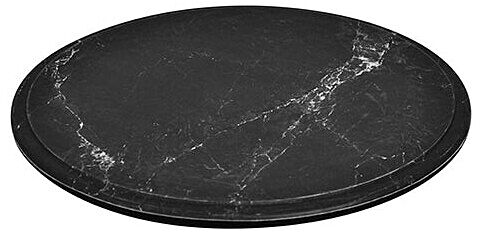 Melamine Round Platter w/ SF (285mm) Black Marble Effect