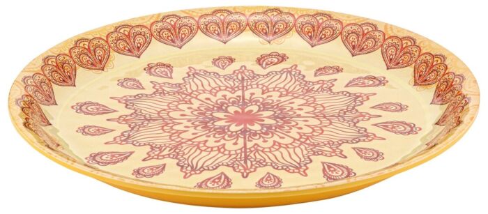 Mehndi Melamine Dish Orange
