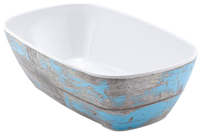 GN 1-4 Tura Melamine Crock 1.5L (265x162x80mm) Rustiek blauw