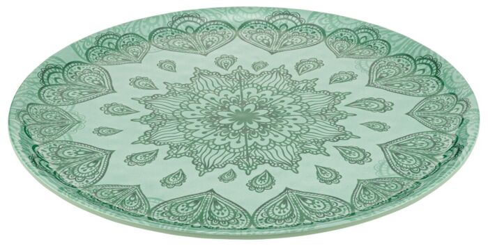 Mehndi Melamine Platter (350x350x15mm) Green
