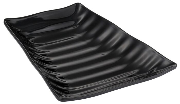 Melamine gebogen serveerschaal Wavy w/SF (259x247x38mm) Zwart