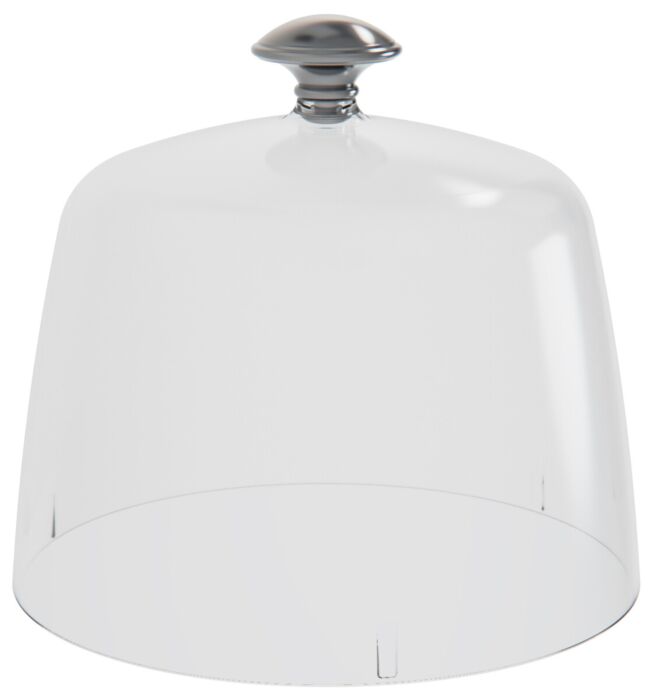 SAN Dome Lid with Alloy Handle Clear