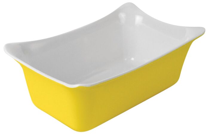 GN 1-4 Melamine Fleur Crock w/SF 2L (265x162x100mm) Geel/Wit