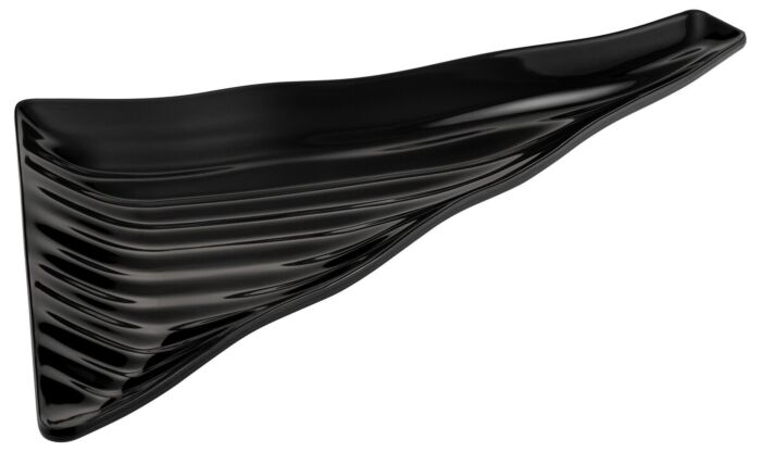 Melamine Curved Wavy Platter w/SF L (538x376x38mm) Black