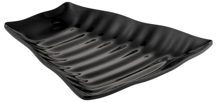 Melamine Gebogen Wavy Serveerschaal w/SF (269x275x38mm) Zwart