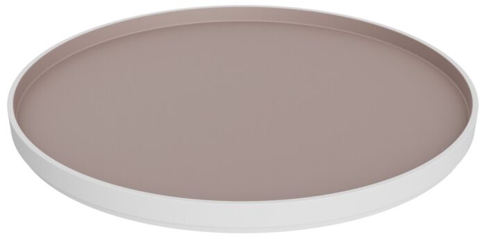 Hoxton Melamine Plate with Loom Lock (280x280x21mm) White and Taupe