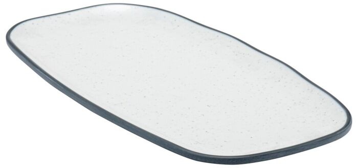 Marl Melamine Rectangular Side Plate Steel Blue
