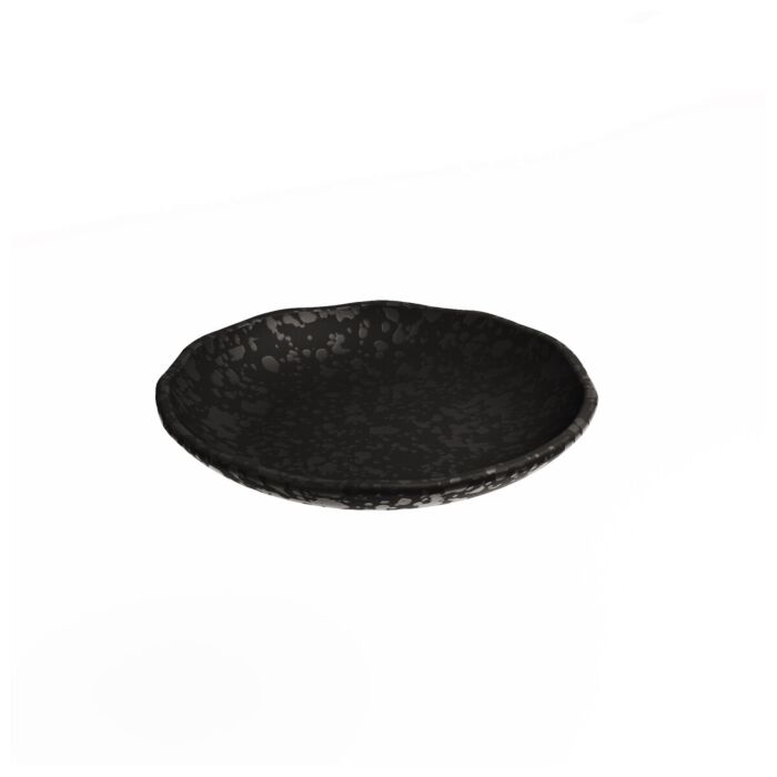 Mineral Melamine Crackle Plate (205x43mm) Noir
