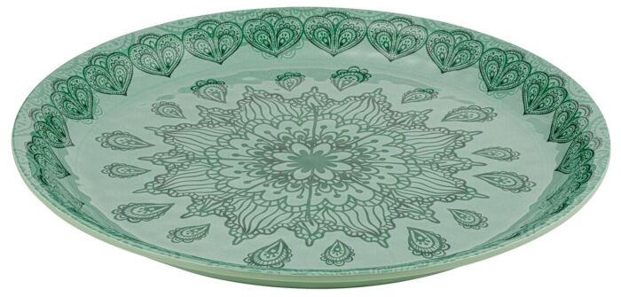 Mehndi Melamine Dish Green