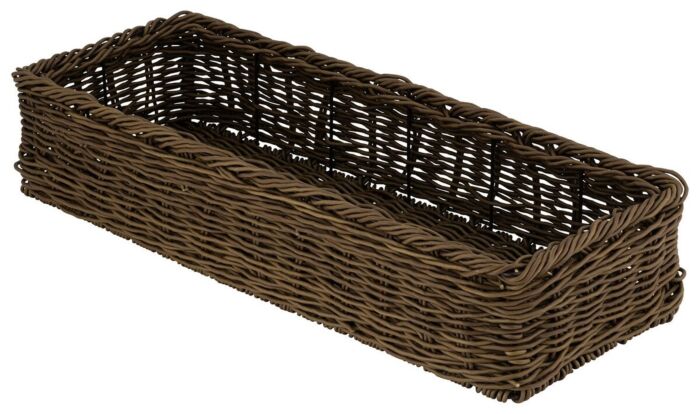 Rechthoekige poly-rotan mand (550x195x110mm) Wilg